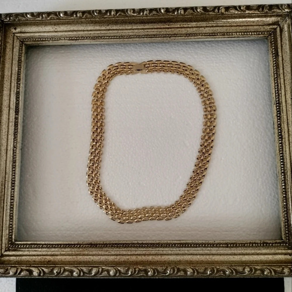 Gold tone Statement Fashion Necklace Retro Style Vintage - Picture 6 of 7